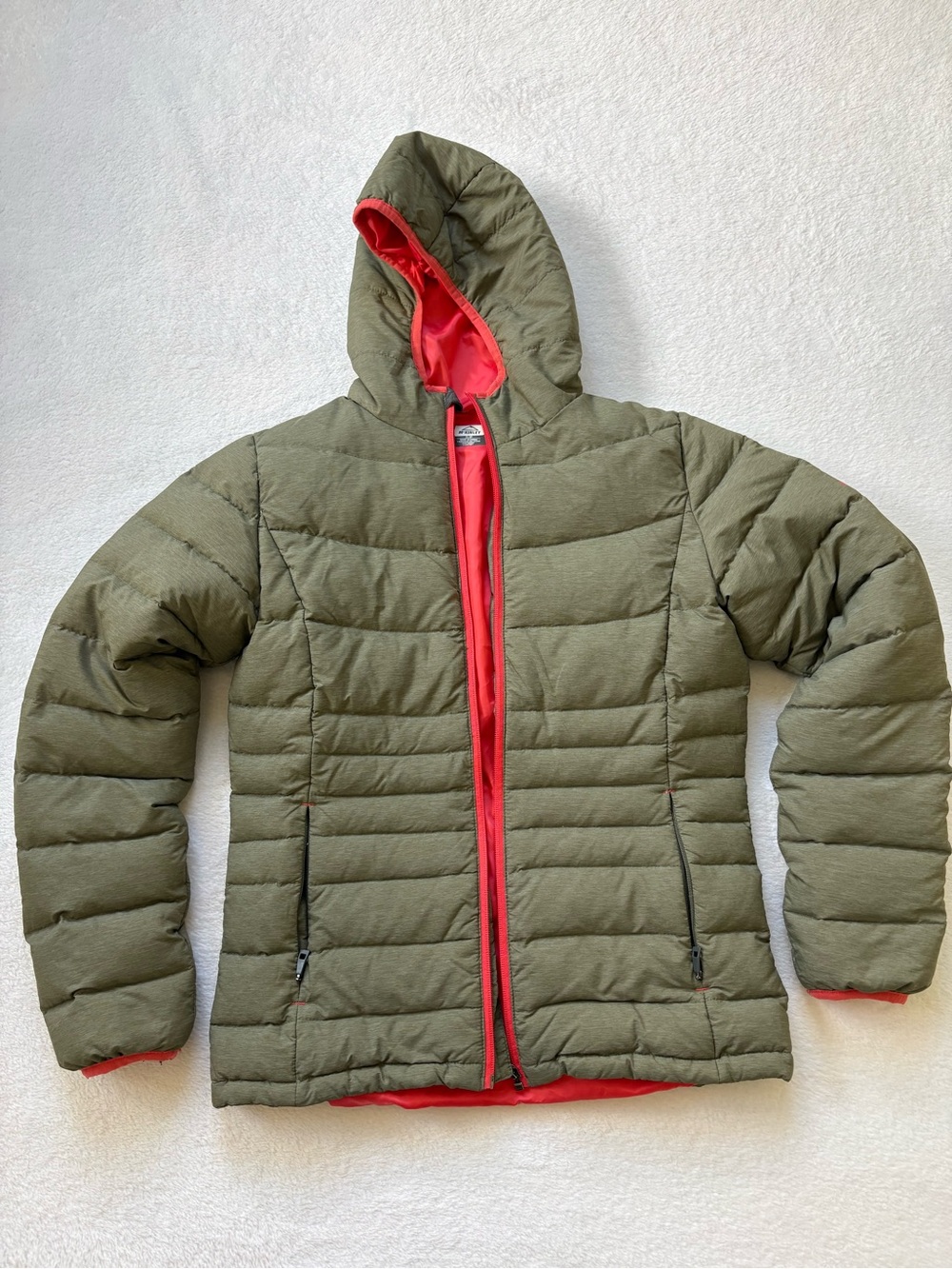McKinley Olive Green Puffer Jacket with Coral Lining